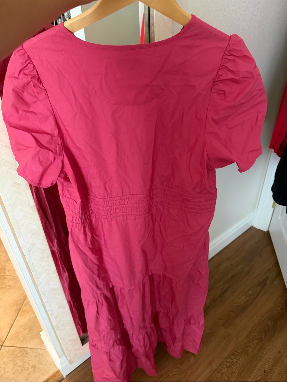 Quince 100% Organic Cotton Poplin Tiered Maxi Dress - Pink - Picture 9 of 11